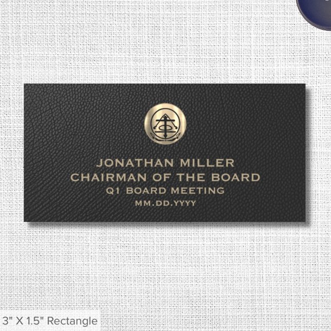 Professionellens bolagsstämma i Namn bricka Namnbricka (Black and brushed gold logo business event essentials, customizable for any industry)