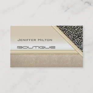 Professionellens elegant chic leopard tryck glans visitkort