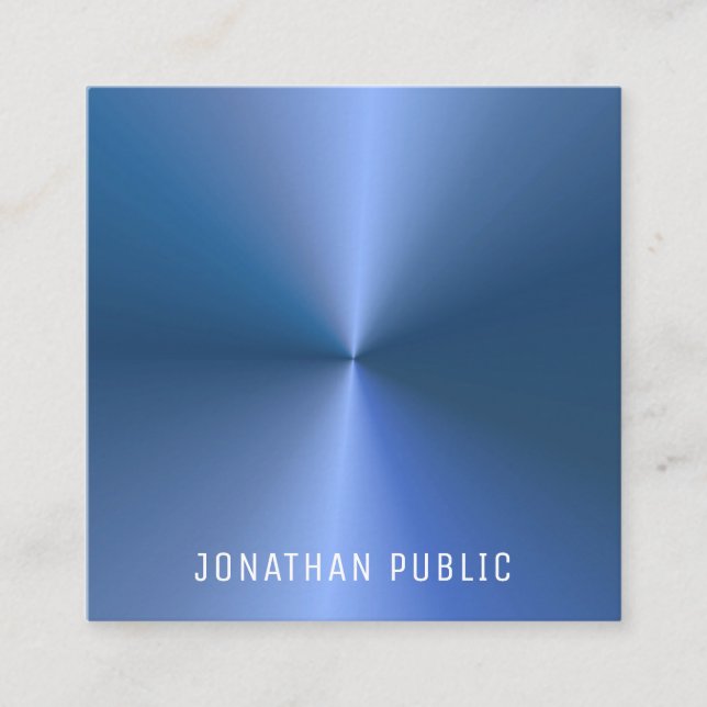 Professionellens Elegant Enkel blå mall Modern Fyrkantigt Visitkort (Framsida)