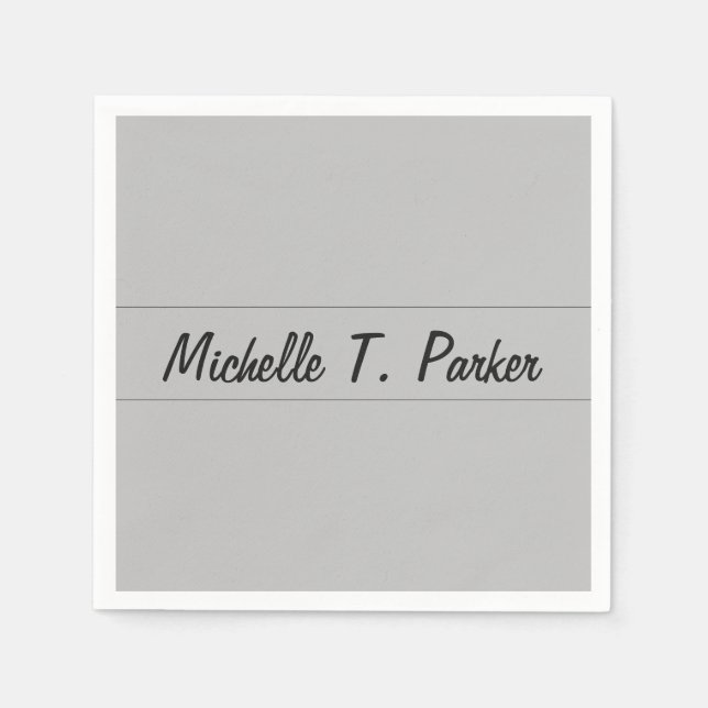 Professionellens elegant enkel minimal kalligrafi pappersservett (Framsidan)