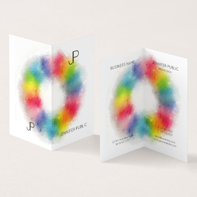 Professionellens Elegant Enkel, modern monogram, m Visitkort (In- och utsida)