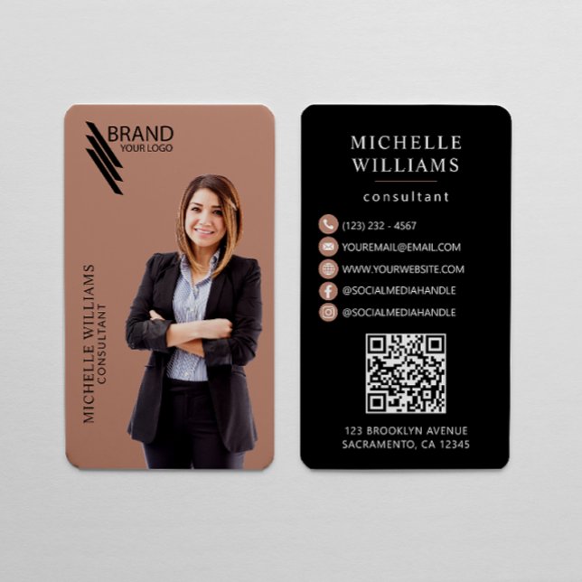 Professionellens Elegant - foto och Logotyp Visitkort (Skapare uppladdad)