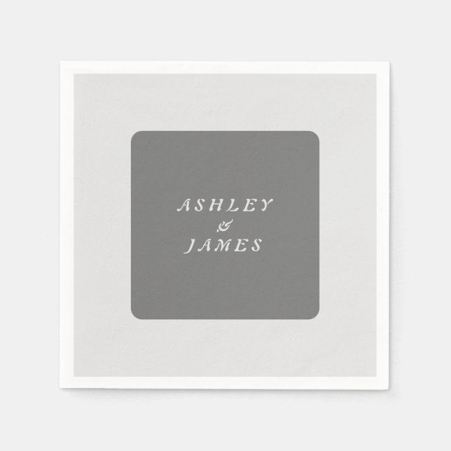 Professionellens elegant grått - ren minimalistisk pappersservett (Framsidan)