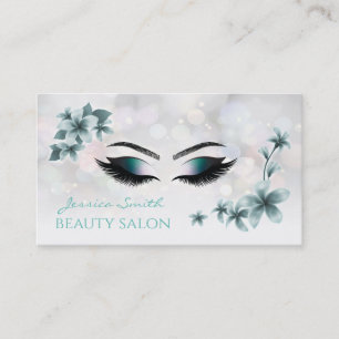 Professionellens elegant lyxbokeh blommigt makup visitkort