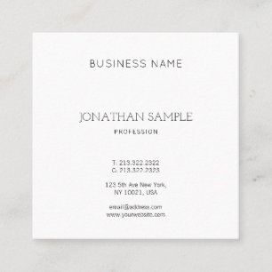Professionellens Elegant - Minimalistisk design, m Fyrkantigt Visitkort