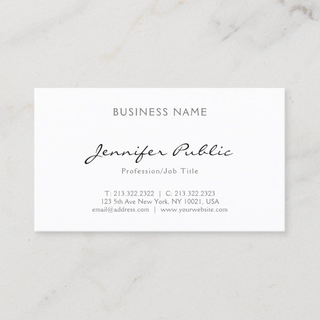 Professionellens Elegant - minimalistisk enkel enk Visitkort (Framsida)