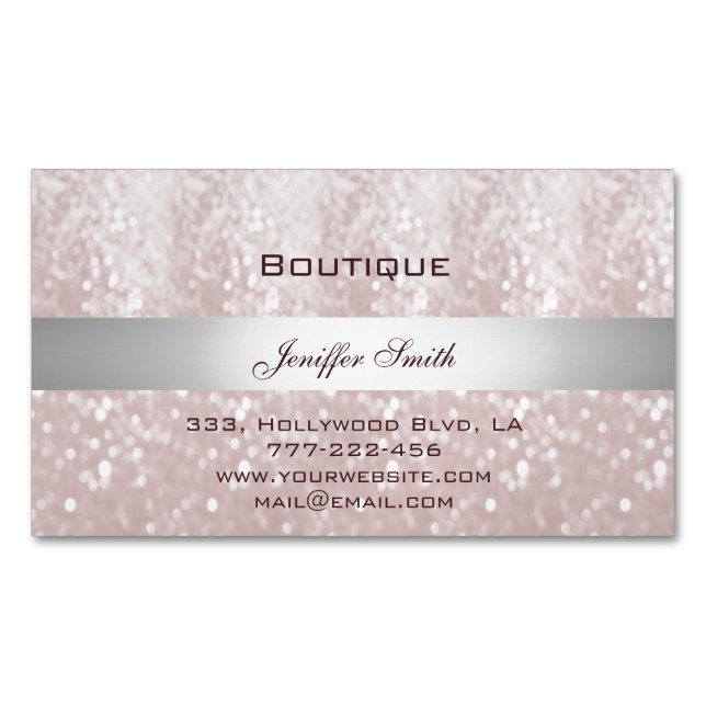 Professionellens elegant, modern chic glitter magnetiska visitkort (Framsida)
