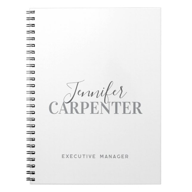 Professionellens elegant modern minimalistisk vanl anteckningsbok (Framsidan)