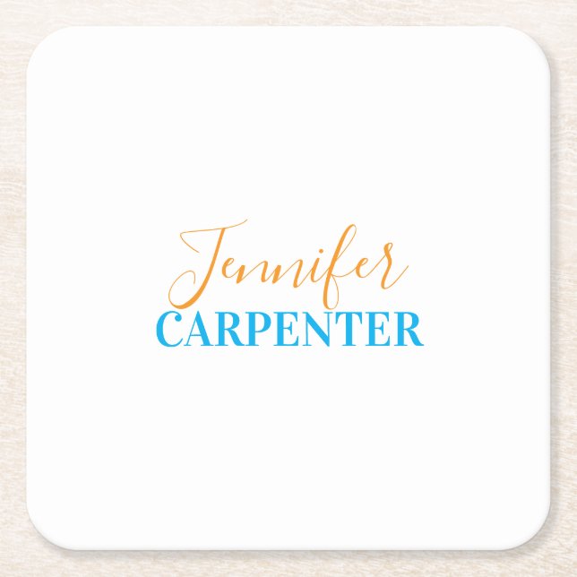 Professionellens elegant modern minimalistisk vanl underlägg papper kvadrat (Framsidan)