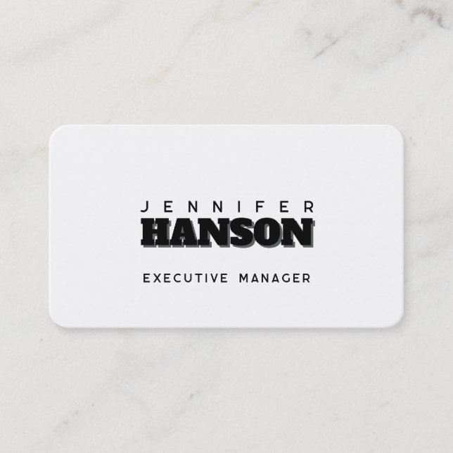 Professionellens elegant modern minimalistisk vanl visitkort (Framsida)