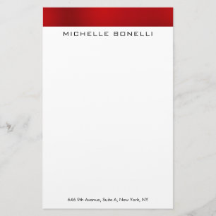 Professionellens elegant moderna röda vita minimal brevpapper