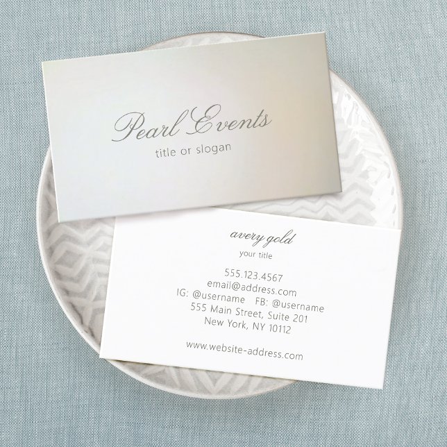 Professionellens Elegant Pearl Inspired Gradient Visitkort (Skapare uppladdad)
