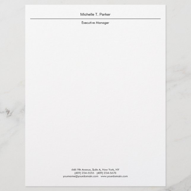 Professionellens elegant - ren minimalistisk moder brevhuvud (Framsida)