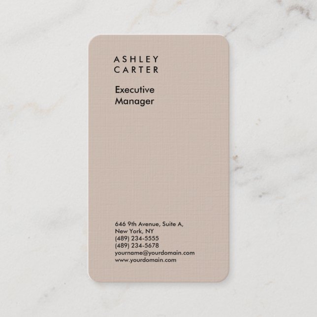 Professionellens elegant - ren minimalistisk moder visitkort (Framsida)
