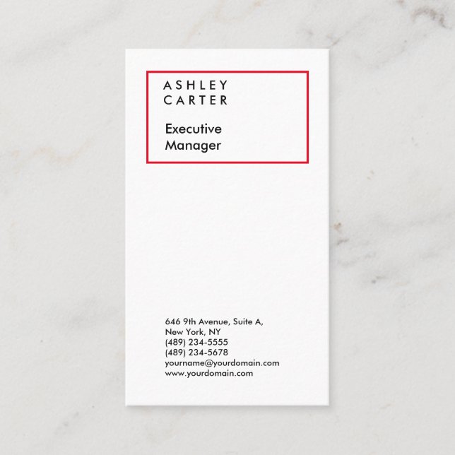 Professionellens elegant - ren minimalistisk moder visitkort (Framsida)