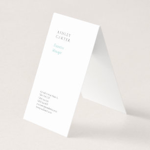 Professionellens elegant vit blå minimalistisk mod visitkort