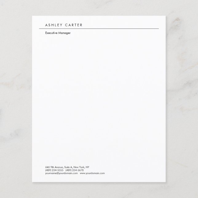 Professionellens elegant, vit, ren, minimalistisk  (Framsida)
