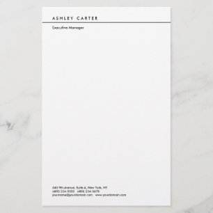 Professionellens elegant, vit, ren, minimalistisk  brevpapper