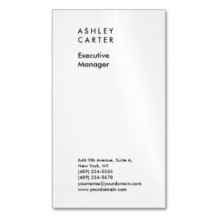 Professionellens elegant, vit, ren, minimalistisk magnetiska visitkort