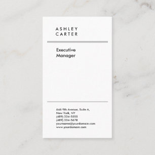 Professionellens elegant, vit, ren, minimalistisk visitkort