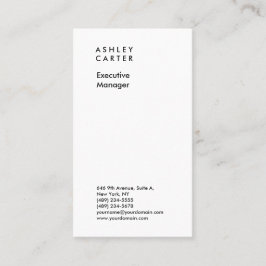 Professionellens elegant, vit, ren, minimalistisk  visitkort