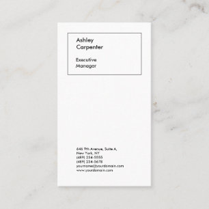 Professionellens elegant, vit, ren, minimalistisk visitkort