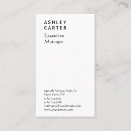 Professionellens elegant, vit, vanlig hanterare visitkort