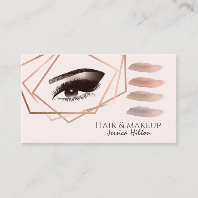Professionellens geometriska makeup öga penseldrag visitkort (Framsida)