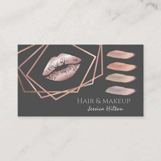 Professionellens geometriska makeup-penseldrag för visitkort (Framsida)
