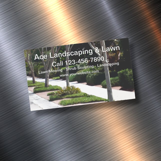 Professionellens Gräsmatta och landskap Magnetiska Visitkort (Skapare uppladdad)