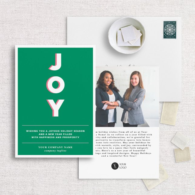 Professionellens Grönt och moderna företag Julkort (Skapare uppladdad)