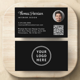Professionellens Logotyp QR-kod Fotosvart Visitkort