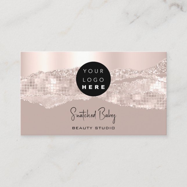 Professionellens Logotyp QR-kod Hairdresser Makeup Visitkort (Framsida)