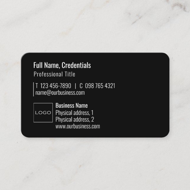 Professionellens Logotyp QR-kod Modern Minimal Bla Visitkort (Framsida)
