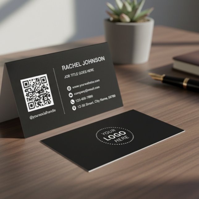 Professionellens Logotyp QR-kodmoderna Affärskort Visitkort (Skapare uppladdad)