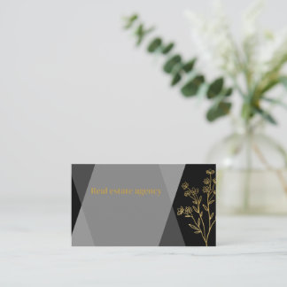 Professionellens lyxdesign svart och guld visitkort