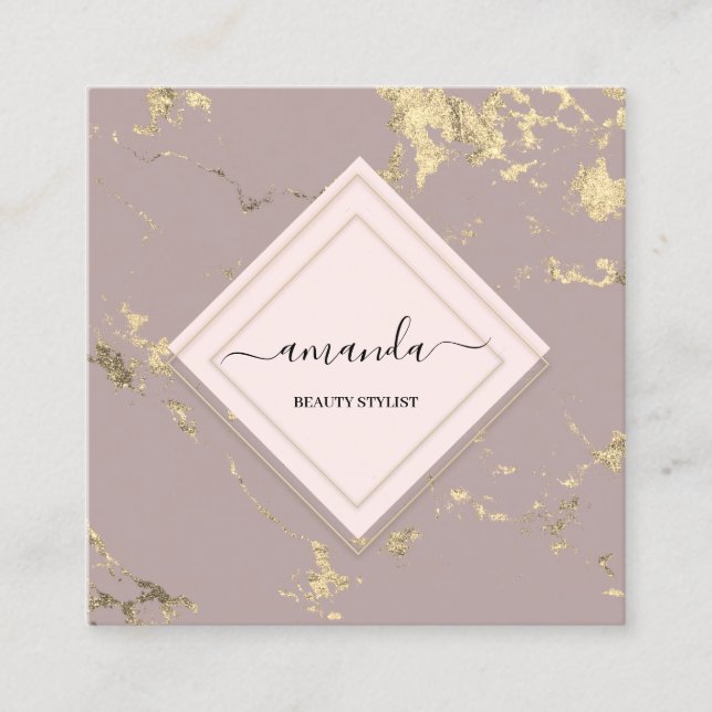 Professionellens minimalism Marble Ram Ro Guld Fyrkantigt Visitkort (Framsida)