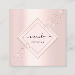 Professionellens minimalism Ram Rosa ros Glitter Fyrkantigt Visitkort