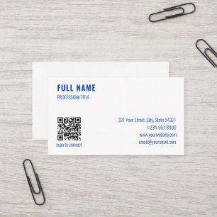 Professionellens minimalistiska, enkla QR-kod Visitkort