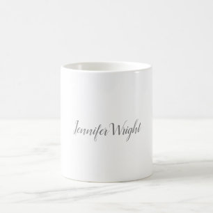 Professionellens minimalistiska handstil grått vit kaffemugg