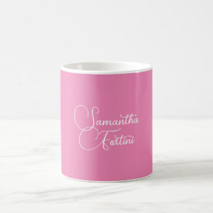 Professionellens minimalistiska handstil namn rosa kaffemugg