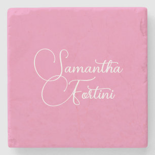 Professionellens minimalistiska handstil namn rosa stenunderlägg