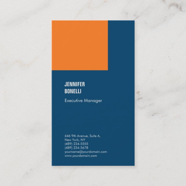 Professionellens minimalistiska indigo dye & azure visitkort (Framsida)