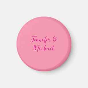 Professionellens minimalistiska kalligrafi rosa fä magnet