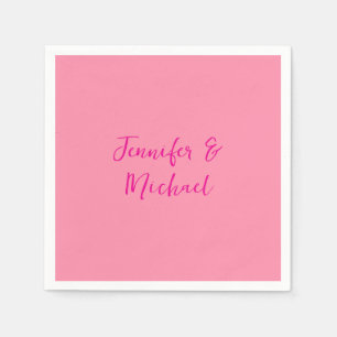 Professionellens minimalistiska kalligrafi rosa fä pappersservett