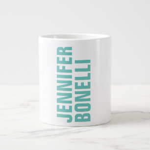 Professionellens minimalistiska, moderna, blå, vit jumbo mugg