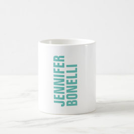 Professionellens minimalistiska, moderna, blå, vit kaffemugg