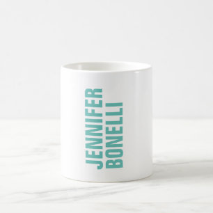 Professionellens minimalistiska, moderna, blå, vit kaffemugg