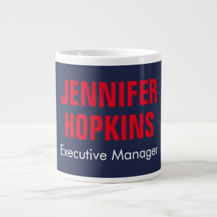 Professionellens minimalistiska, moderna blåröda jumbo mugg