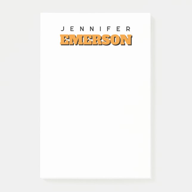 Professionellens minimalistiska moderna namn post-it block (Framsida)